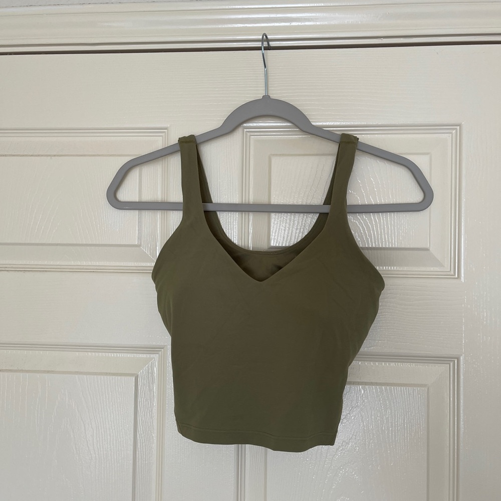 lululemon athletica Olive Green Cropped V-Neck Camisole